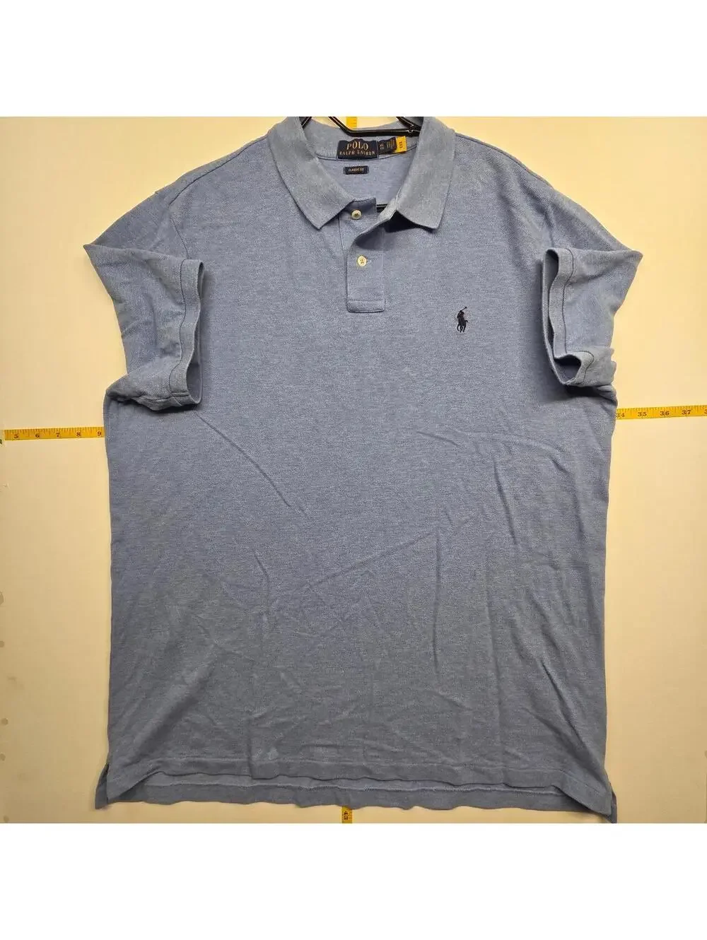 Polo Ralph Lauren Blue Polo Shirt Mens XL Classic Fit Cotton Short Sleeve